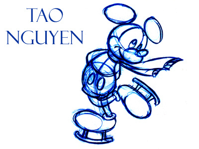 Tao Nguyen's Mickey Mouse Ice Skating Drawing cartoon cold conceptart disney iceskating mickeymouse sketchdrawing taonguyen winter