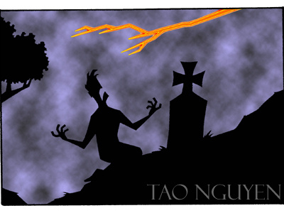 Tao Nguyen's Mourning Artwork 2 cartoon cemetary comicart conceptart death disney graveyard illustration lightning sketchdrawing storyboards taonguyen