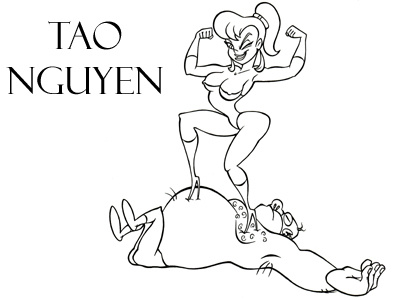 Tao Nguyen's Bully Girl Drawing animation beatup bullied cartoon characterdesign chick conceptart femalegirl illustration renandstimpy sketchdrawing taonguyen