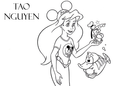 Tao Nguyen's The Little Mermaid Concept Drawing ariel cartoon characterdesign conceptart disney disneyland disneyprincess disneyworld illustration sketchdrawing taonguyen thelittlemermaid