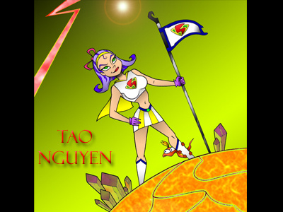 Tao Nguyen's Super Chick Colored Drawing animation cartoon characterdesign comicart conceptart illustration outerspace photoshop sketchdrawing supergirl superhero taonguyen