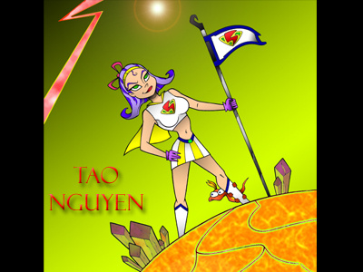 Tao Nguyen's Super Chick Colored Drawing