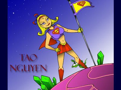 Tao Nguyen's Super Girl Colored Drawing alien animation cartoon characterdesign comicart conceptart illustration sketchdrawing supergirl superhero superman taonguyen
