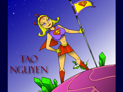 Tao Nguyen's Super Girl Colored Drawing