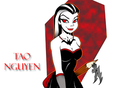 Tao Nguyen's Countess Colored Drawing animation bat cartoon characterdesign conceptart dracula elvira halloween illustration sketchdrawing taonguyen vampire