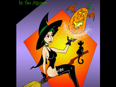 Tao Nguyen's Witch Girl Colored Drawing