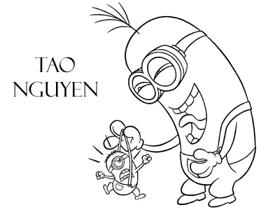 Tao Nguyen's Minion's Drawing 1 animation cartoon characterdesign conceptart despicableme illustration kevin minions sketchdrawing stuart taonguyen universalstudios