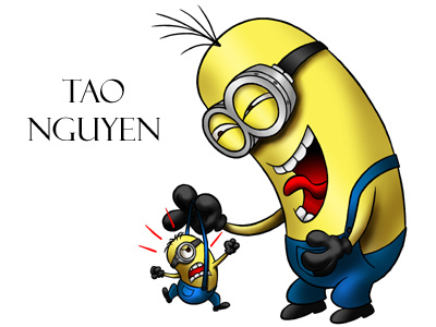 Tao Nguyen's Minions Colored Drawing 1 animation cartoon characterdesign conceptart despicableme illustration kevin minions sketchdrawing stuart taonguyen universalstudios