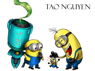 Tao Nguyen's Minions Colored Drawing 3 animation bob cartoon characterdesign conceptart despicableme illustration minions sketchdrawing stuartkevin taonguyen universalstudios