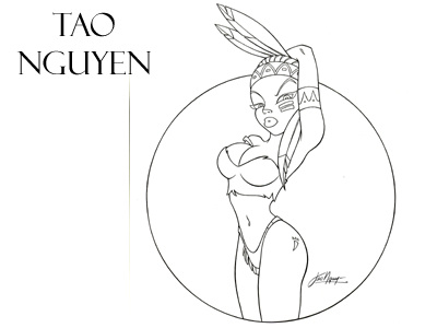 Tao Nguyen's Indian Girl Drawing animation characterdesign conceptart female girl illustration indian pochahontas sexy sketchdrawing taonguyen tigerlilly