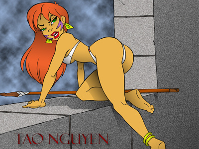 Tao Nguyen's Warrior Girl Colored Drawing