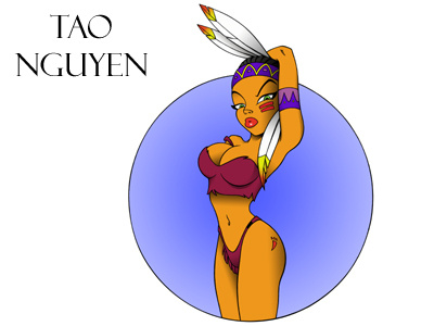 Tao Nguyen's Indian Girl Color Drawing 1