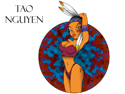 Tao Nguyen's Indian Girl Color Drawing 2 animation cartoon characterdesign conceptart girl illustration indian photoshop pochahontas sketchdrawing taonguyen tigerlilly