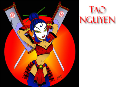 Tao Nguyen's Samurai Girl Color Drawing 2 animation cartoon characterdesign conceptart girl illustration japanese samurai shi sketchdrawing taonguyen warrior
