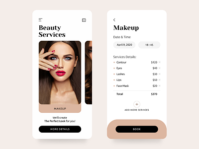 Beauty Services android app beauty booking concept demand ios makeup services ui uidesign uiux ux