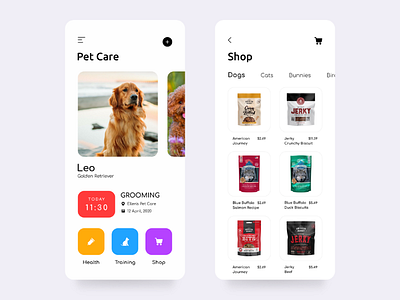 Pet Care android app cat dog health ios pet petapp petcare petshop shop ui uiux ux