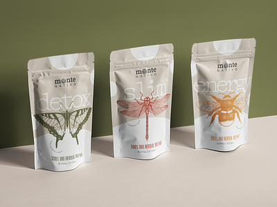 Monte Natvio / Detox Tea Pouches bulgaria design detox energy mockup monte nativo packaging pouches product slim sofia tea