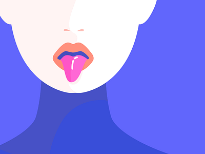 Licking woman colourful face illustration nose sex sexual skin tongue