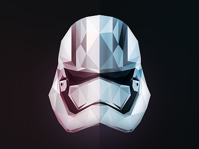 Phasma captain phasma helmet illustration low poly star wars stormtrooper the force awakens