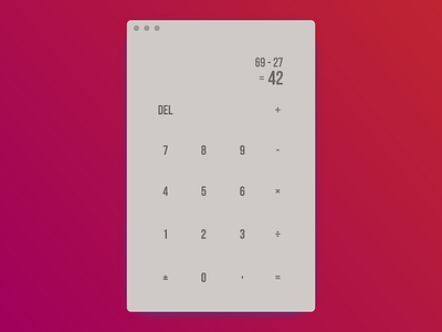 Text Only Flat Calculator #DailyUI #004