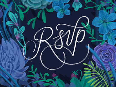 RSVP floral flowers garden hand lettering illustration invitation invite lettering plant rsvp valentine valentines day wedding wedding invitation