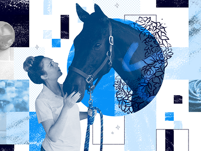 Blue Beauty barn blue collage employee spotlight equestrian horse nji nji media njimedia photo collage