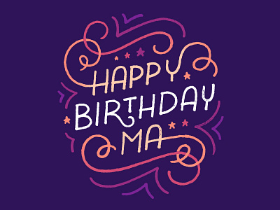 Happy Birthday, Ma birthday hand lettering happy birthday lettering swirls