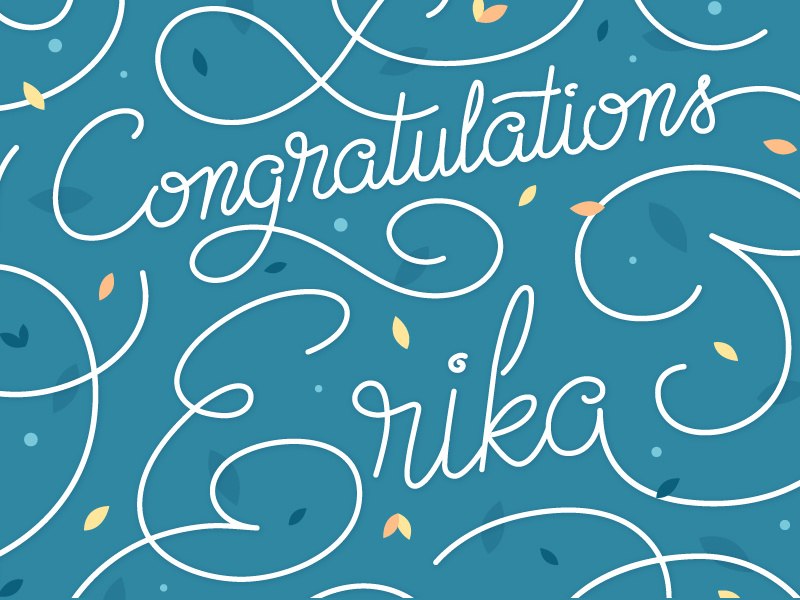 Congrats greeting card hand lettering illustration celebration congrats confetti script congratulations flourishes lettering