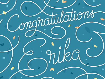 Congrats celebration confetti congrats congratulations flourishes greeting card hand lettering illustration lettering script