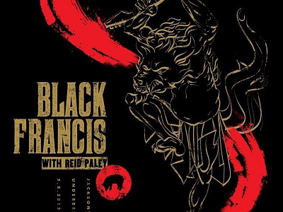 Black Francis Poster black character character design frank black illustration music pixies poster silkscreen wolf