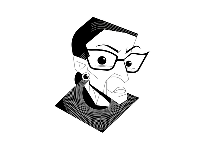 Ruth Bader Ginsburg character character design digital drawing illustration line art portrait vector