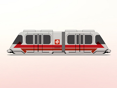JTA Skyway automotive illustration jacksonville monorail train transportation vector