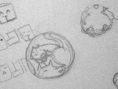 Circle of Friends animals cat chase circle dog illustration logo pencil pets sketch