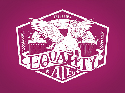 Equality Ale beer craft beer illustration intuition ale label lgbt logo pegasus purple