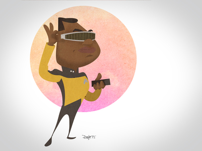 Geordi LaForge character character design digital doodle gold illustration levar burton sketch sketch dailies star trek the next generation trekkie