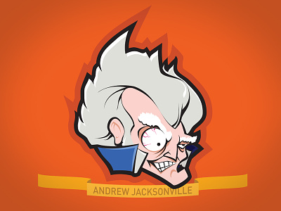 Andrew Jacksonville andrew jackson caricature character character design crazy digital illustration ol hickory orange president united states usa