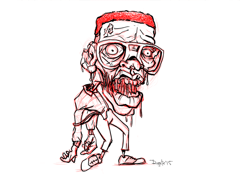 Zombie Urkel caricature character character design digital doodle family matters illustration sketch sketch dailies undead walking dead zombie