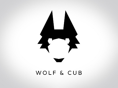 Wolf & Cub Identity bear black clothing cub design fashion identity logo negative space wolf