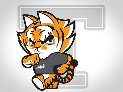 The Tiger athletics character character design college cute illustration logo sports strut tiger