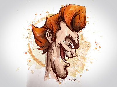 Ace Ventura caricature character character design face illustration orange profile sketch sketch dailies stain