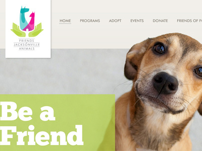 FOJA Homepage Hero animals dog hero homepage tan website