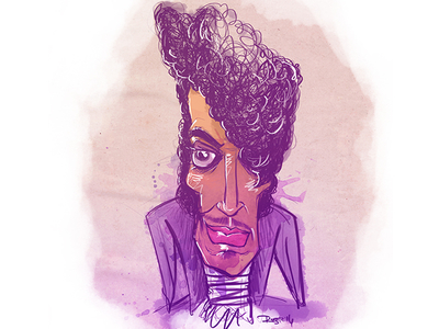 Prince caricature character character design illustration music purple rockstar