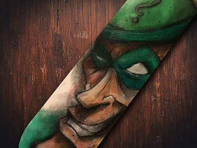 Riddler Skatedeck acrylic batman character character design deck painting skate skateboard villain