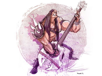 Gettin' Heavy bones character character design guitar heavy metal illustration music rock sketch