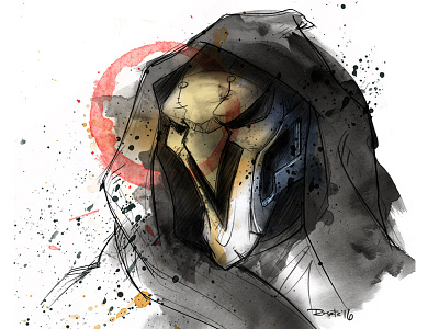 Overwatch - Reaper brush character character design death gaming illustration sketch skull video game wacom