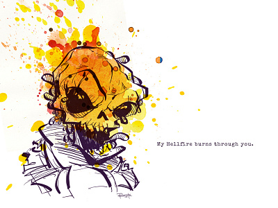 Ghost Rider character character design comics defenders fire flame illustration johnny blaze marvel sketch skull undead