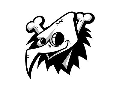 V as in Vulture bird bw character character design identity illustration logo sketch skull