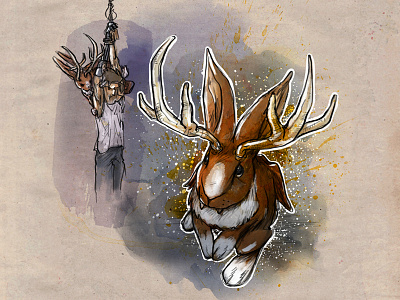 Hoptinger to the Rescue book character design colorful digital drawing fantasy illustration legend rabbit sketch watercolor