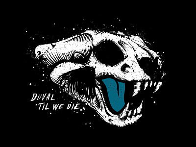 Distrezzled Jag Skull animal football illustration ink jacksonville jaguar paint skull splatter