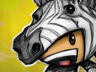 Zebra character character design cute illustration pencil sketch zebra